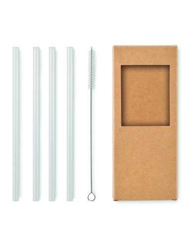 Set di 4 cannucce di vetro riut