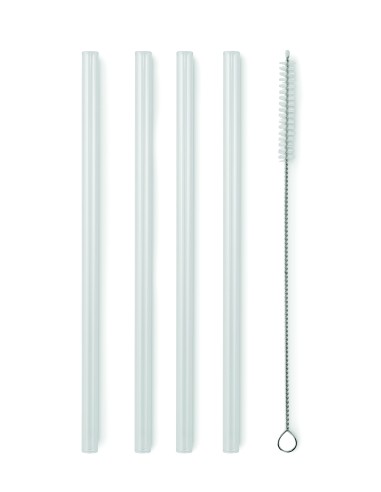 Set di 4 cannucce di vetro riut