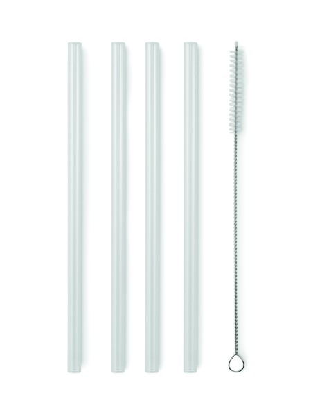Set di 4 cannucce di vetro riutili