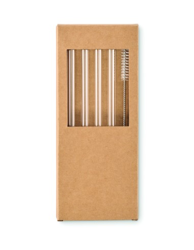 Set di 4 cannucce di vetro riut