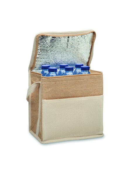 Borsa termica in iuta e tela 3L