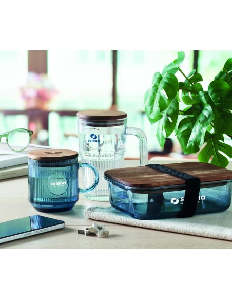 Tazza in vetro a coste da 300 ml