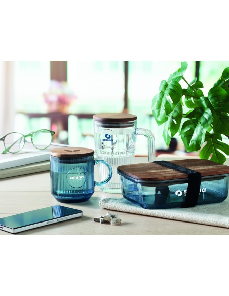 Tazza in vetro a coste da 300 ml