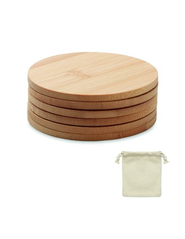 Set di 6 sottobicchieri di bamb