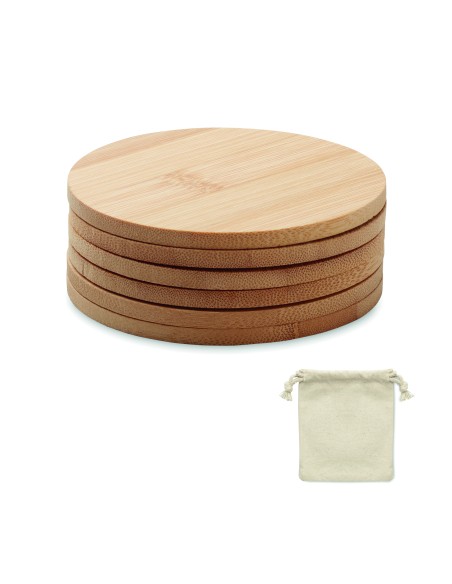 Set di 6 sottobicchieri di bamb