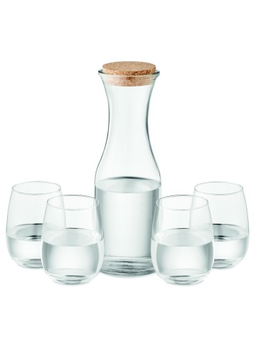 Set bicchieri e caraffa in vetr