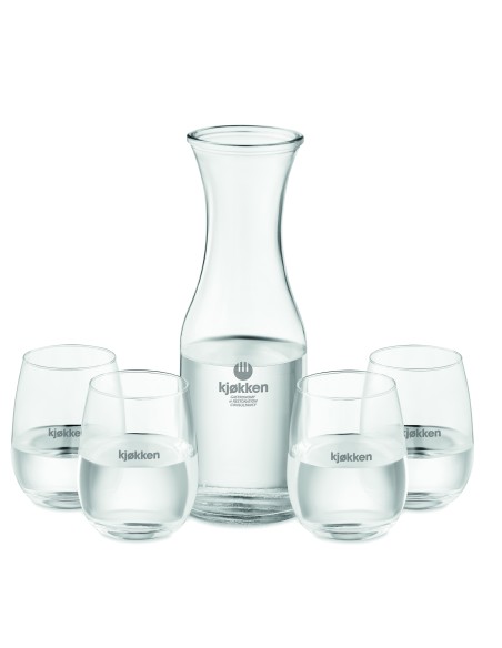 Set bicchieri e caraffa in vetr