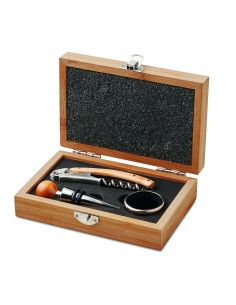 Set vino con scatola in bambu