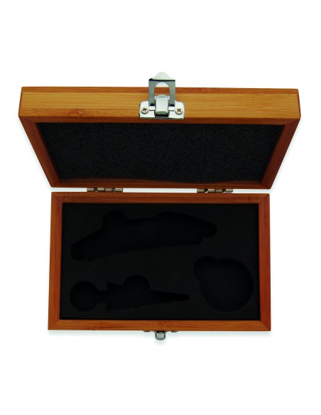 Set vino con scatola in bambu