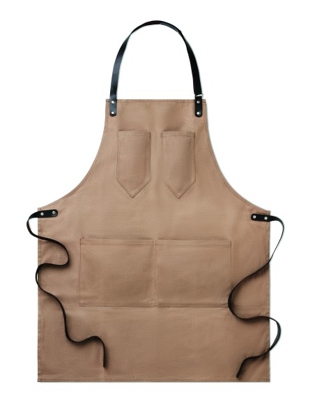 Grembiule rifinito in pelle