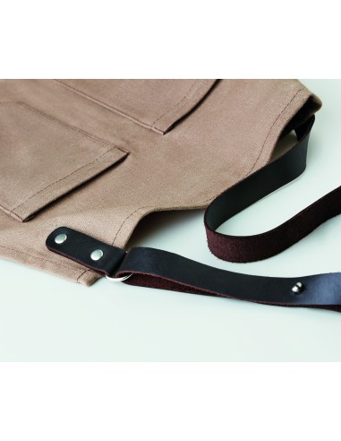 Grembiule rifinito in pelle