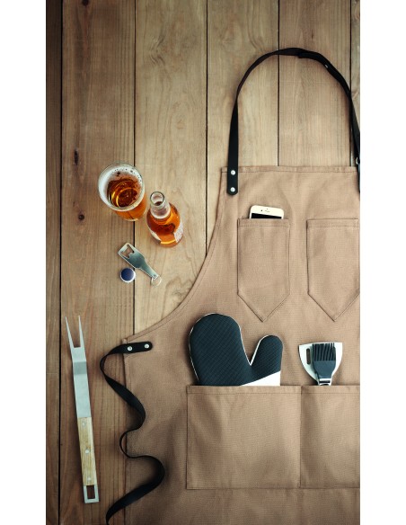 Grembiule rifinito in pelle