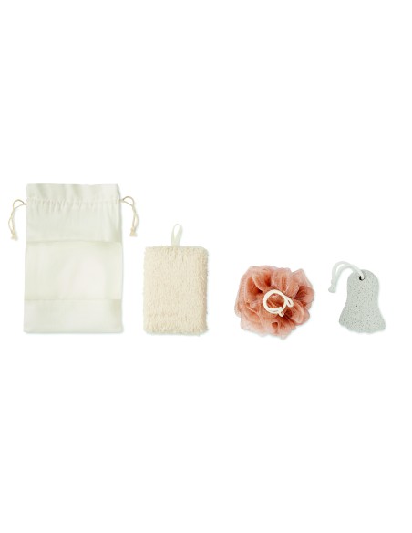 Set bagno in pouch di cotone