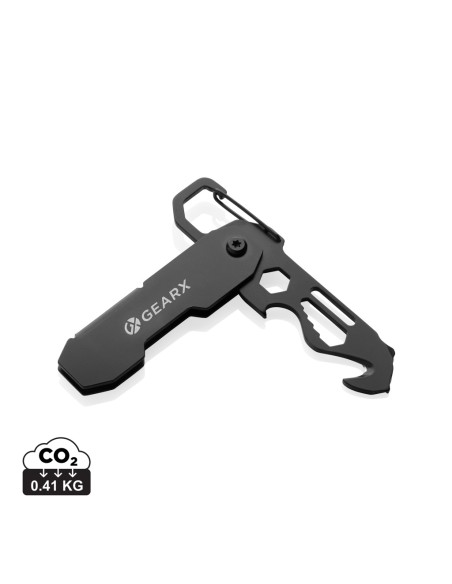 Attrezzo pieghevole e apri pacchi EDC Gear X con moschettone