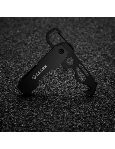 Attrezzo pieghevole e apri pacchi EDC Gear X con moschettone