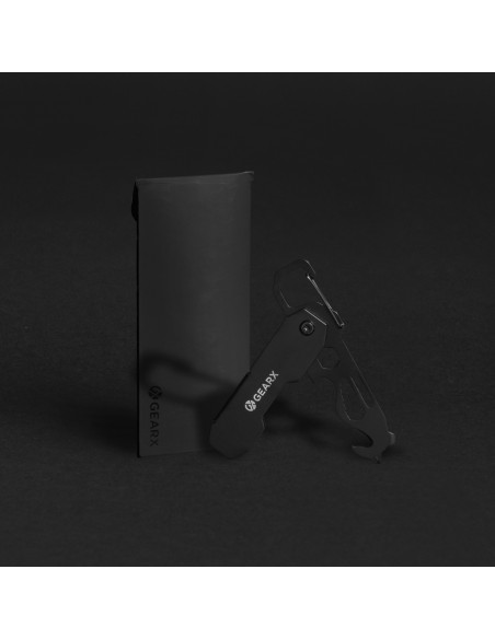 Attrezzo pieghevole e apri pacchi EDC Gear X con moschettone