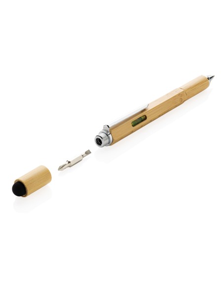 Penna multifunzione 5 in 1 in bambù