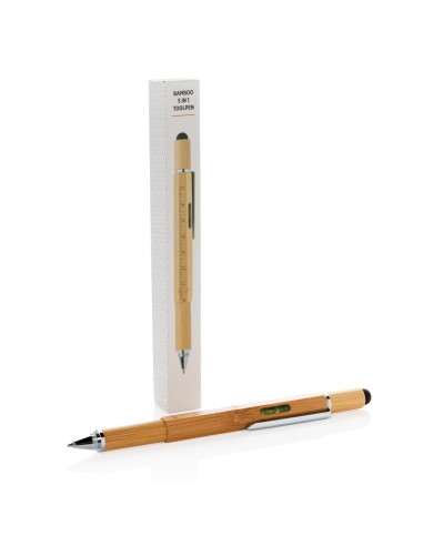 Penna multifunzione 5 in 1 in bambù