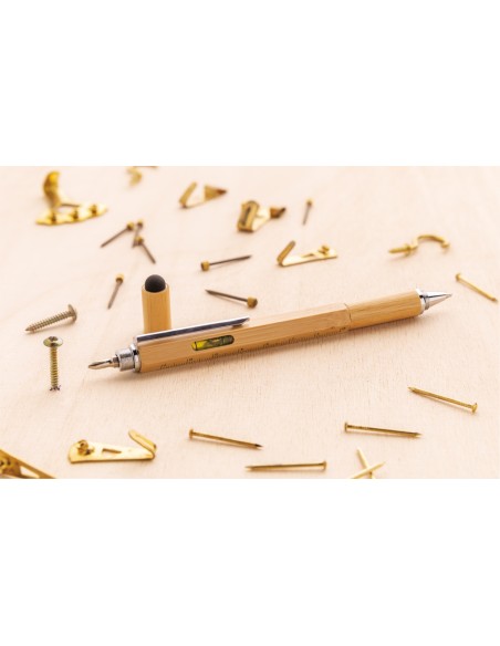 Penna multifunzione 5 in 1 in bambù