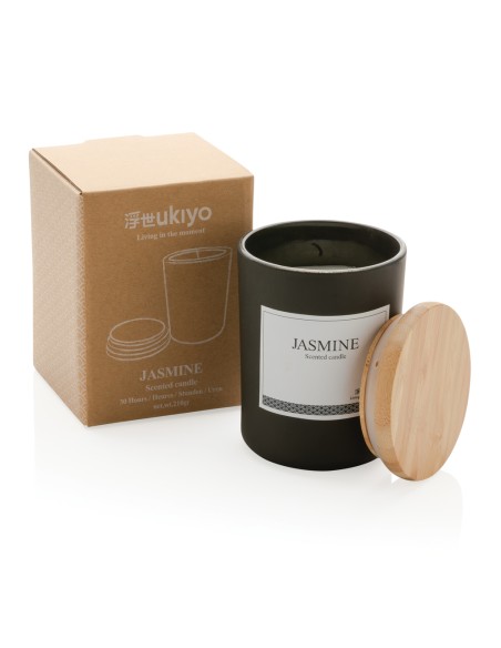 Candela profumata deluxe Ukiyo con tappo in bambù
