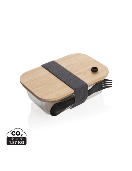Portapranzo in vetro con tappo in bambù
