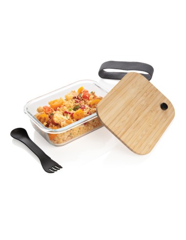 Portapranzo in vetro con tappo in bambù