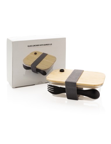 Portapranzo in vetro con tappo in bambù