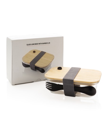 Portapranzo in vetro con tappo in bambù