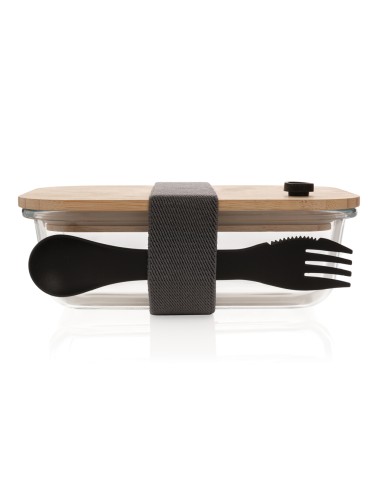 Portapranzo in vetro con tappo in bambù