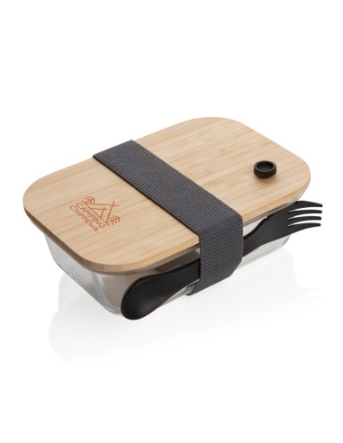 Portapranzo in vetro con tappo in bambù