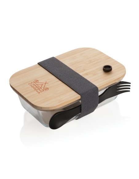 Portapranzo in vetro con tappo in bambù