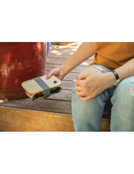 Portapranzo in vetro con tappo in bambù