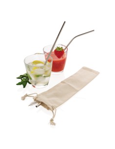 Set di 3 cannucce in acciaio inossidabile