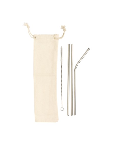 Set di 3 cannucce in acciaio inossidabile