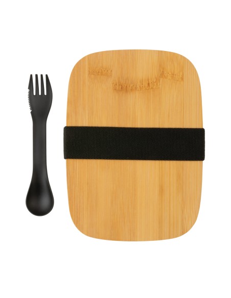 Portapranzo in acciaio con tappo in bambù e spork