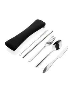 Set posate riutilizzabili 4 pezzi in acciaio inossidabile