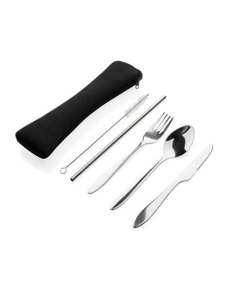 Set posate riutilizzabili 4 pezzi in acciaio inossidabile