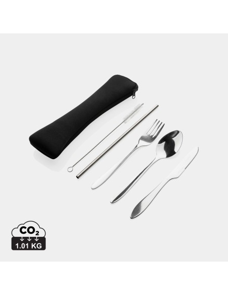 Set posate riutilizzabili 4 pezzi in acciaio inossidabile