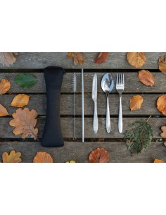 Set posate riutilizzabili 4 pezzi in acciaio inossidabile