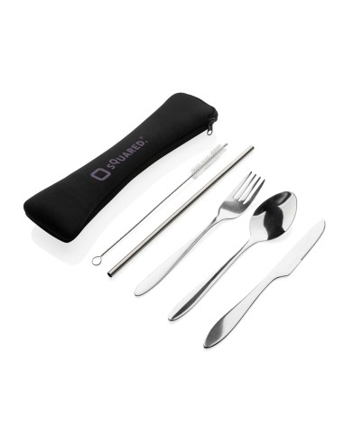 Set posate riutilizzabili 4 pezzi in acciaio inossidabile