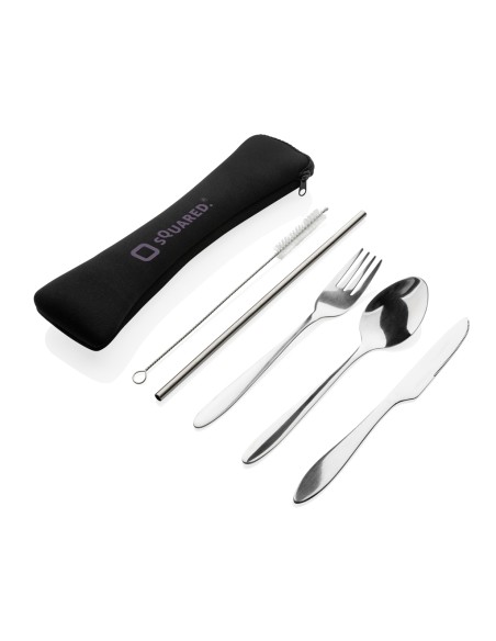 Set posate riutilizzabili 4 pezzi in acciaio inossidabile