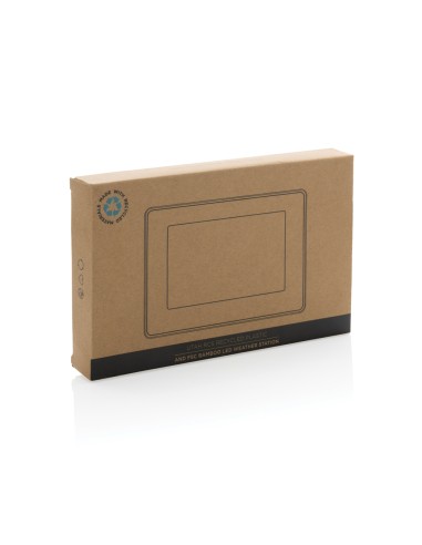 Orologio LED Utah in plastica RCS e bambù