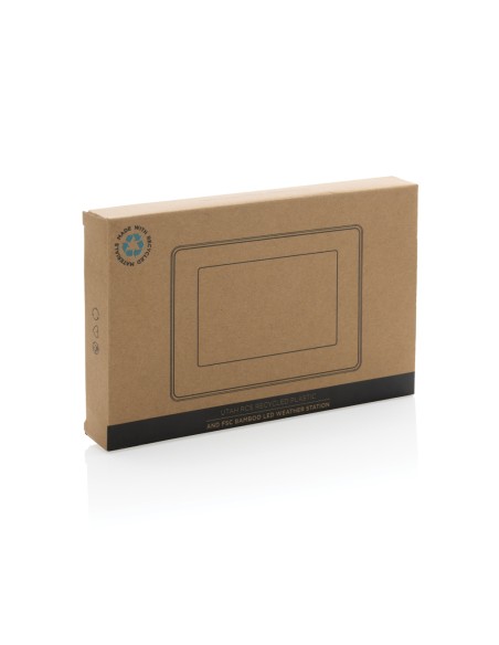 Orologio LED Utah in plastica RCS e bambù