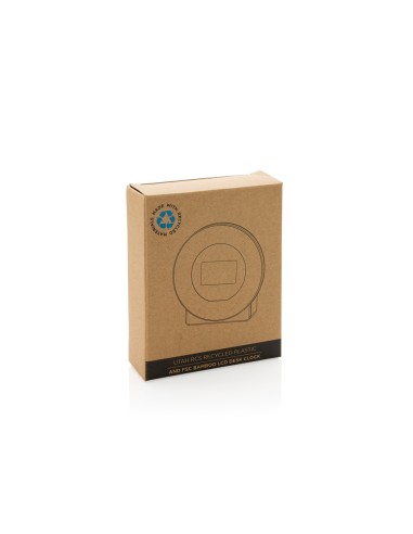 Orologio da scrivania Utah in plastica RCS e bambù