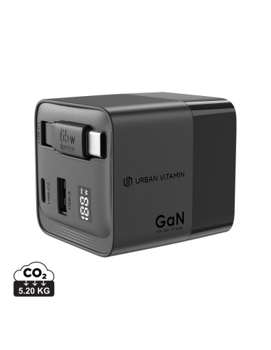 Caricatore GaN 65W cavo retrattile Urban Vitamin Mendocino