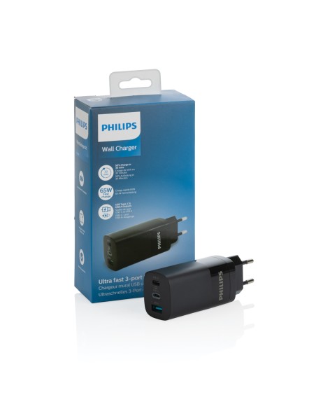 Caricatore da parete USB a 3 porte Philips 65W ultra rapido