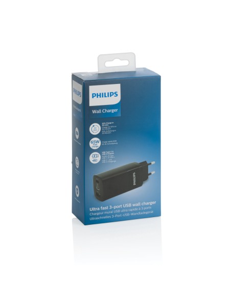 Caricatore da parete USB a 3 porte Philips 65W ultra rapido