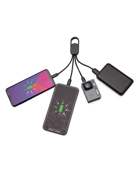 Cavo 4 in 1 con moschettone