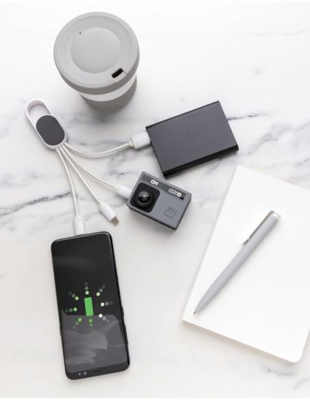 Cavo 4 in 1 con moschettone