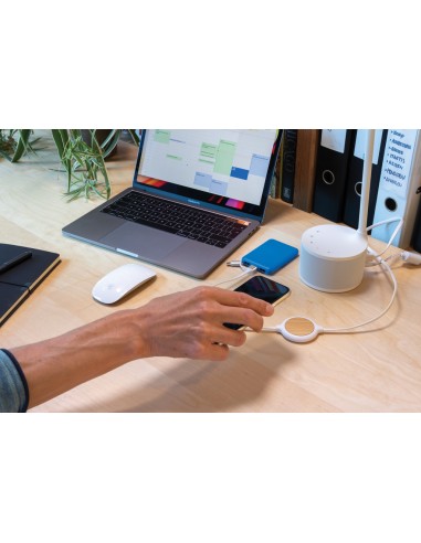Cavo 3 in 1 con caricatore wireless in bambù da 5W